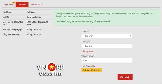 Rút tiền VN88 qua thẻ game: Giải pháp tiện lợi cho mọi game thủ!